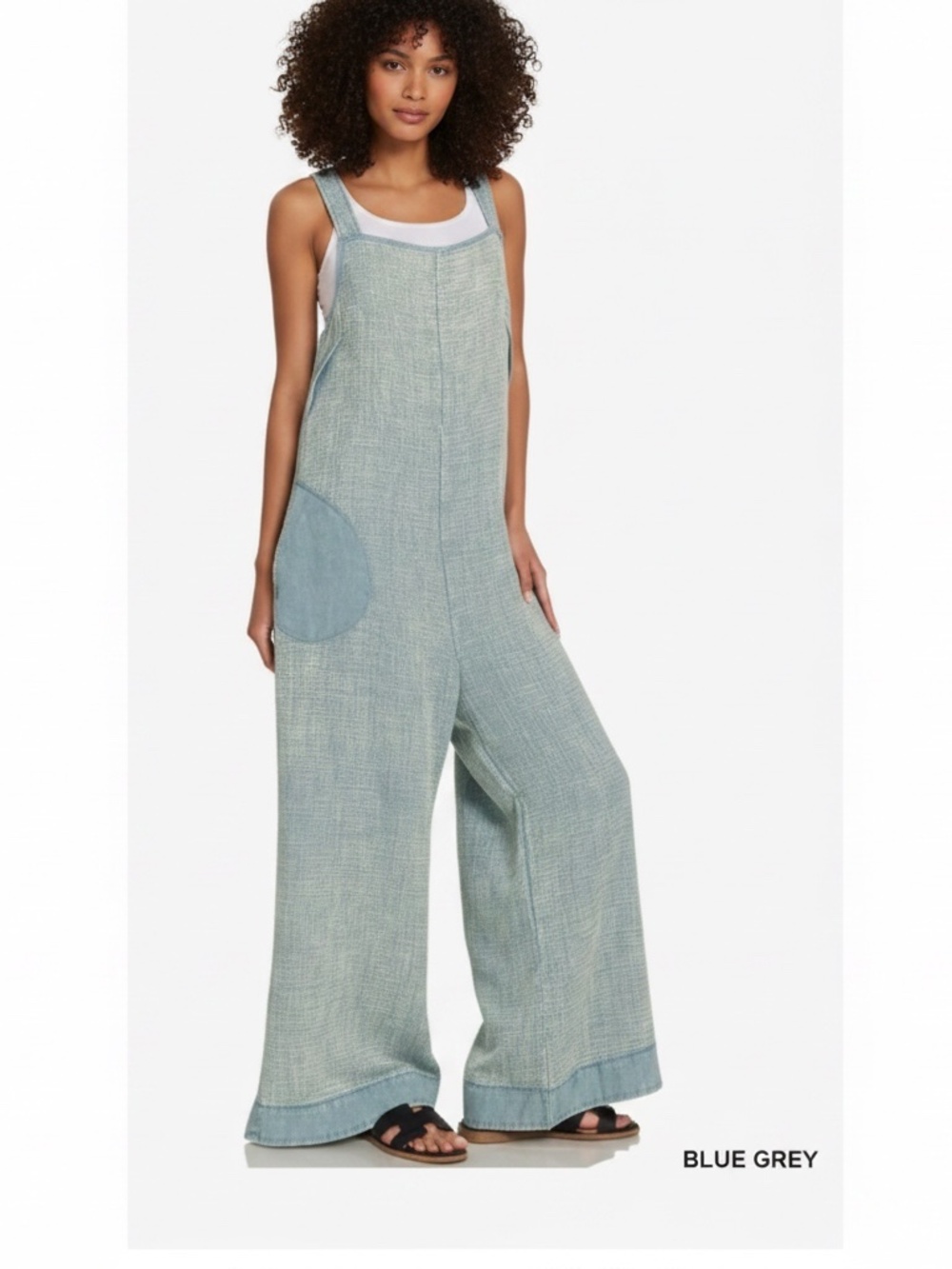 Zenana Washed Double Gauze Wide Leg Overalls